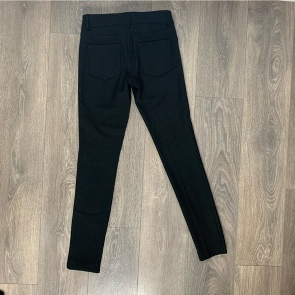 Club Monaco Suede Panelled Skinny Riding Pants Trousers High Rise Black Size 00 - Picture 16 of 16